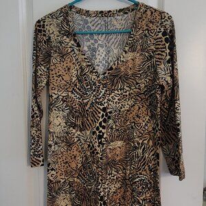 BNWT Lilly Pulitzer Rattan Walk on the Wild Side Tessa 3/4 Sleeve Dress